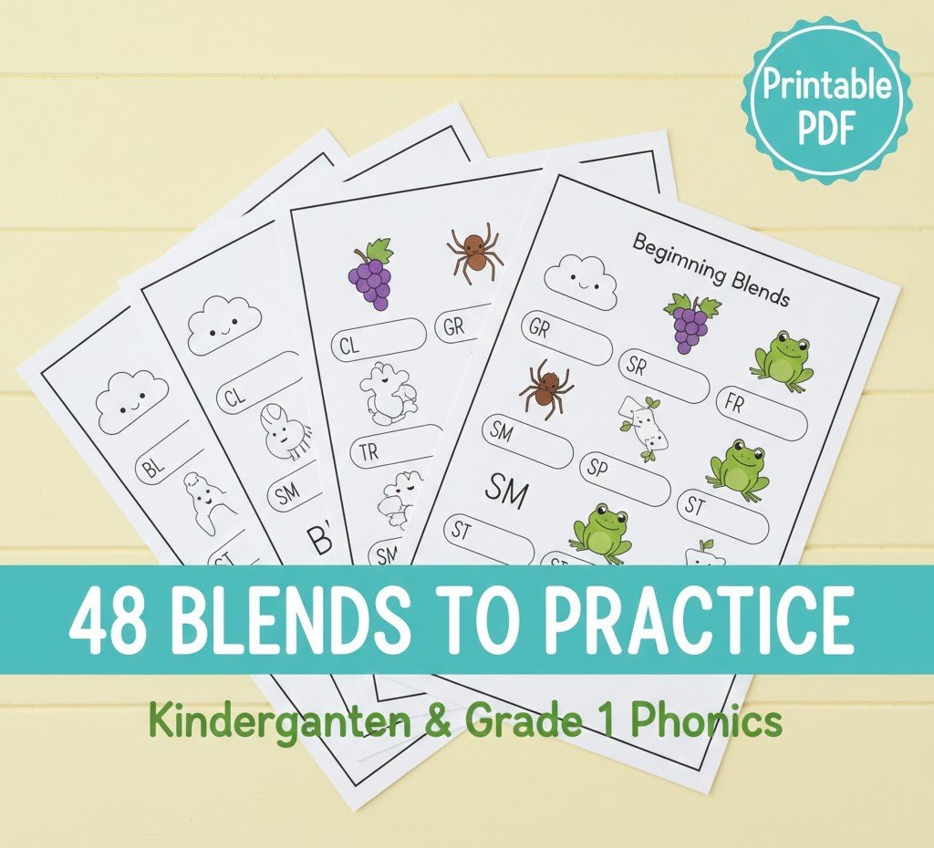 Master the Sounds: Beginning Blends Matching & Coloring Activity Pack