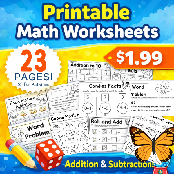 Kindergarten Addition and Subtraction Worksheets