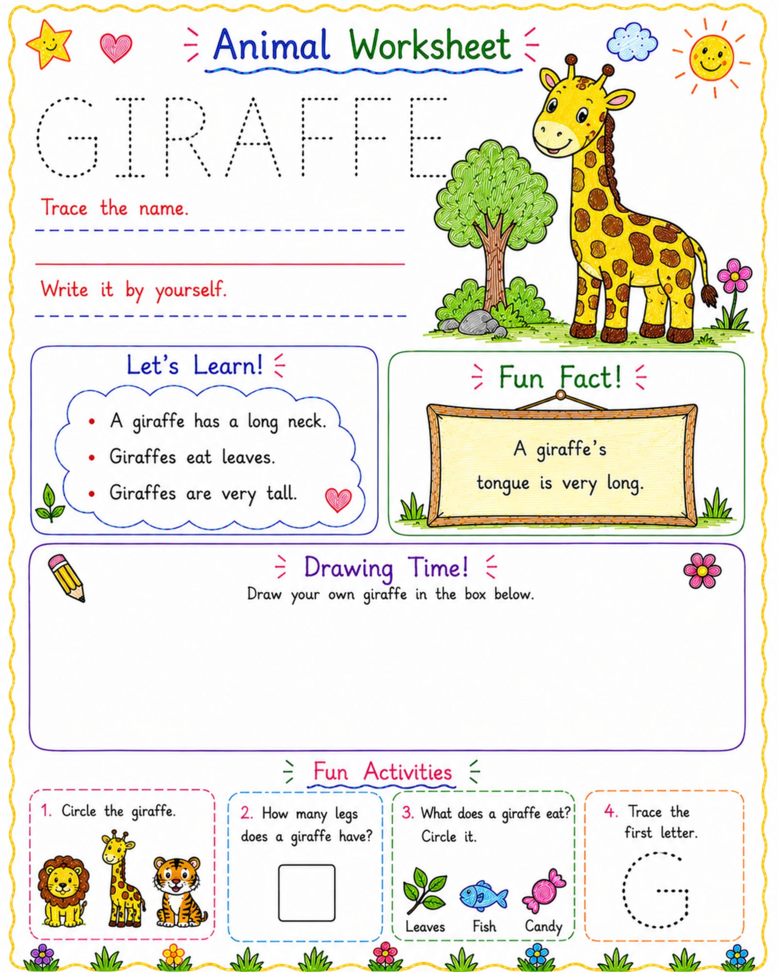 Kindergarten Animal Worksheet Pack 15 Printable Preschool Activities ...
