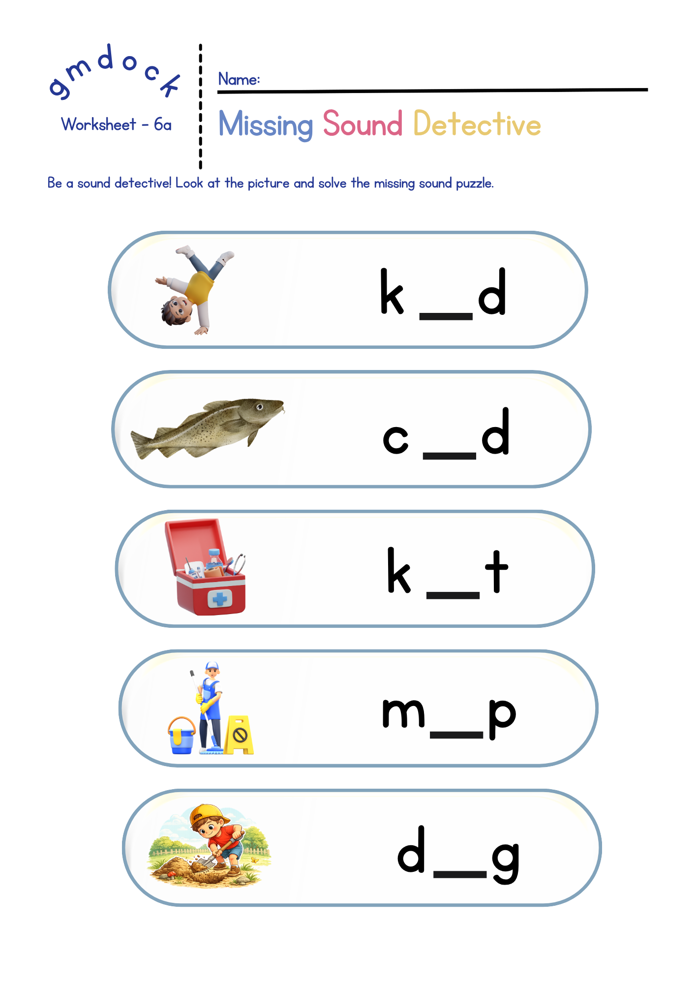 Science of Reading Aligned CVC Blending Worksheets | gmdock Phonics Activities for Kindergarten & Preschool | Beginning Reading Practice | Learn to Read Printable PDF – page 3