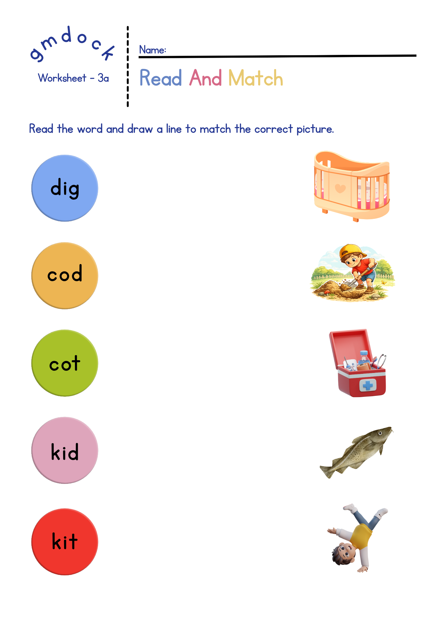 Science of Reading Aligned CVC Blending Worksheets | gmdock Phonics Activities for Kindergarten & Preschool | Beginning Reading Practice | Learn to Read Printable PDF – page 4