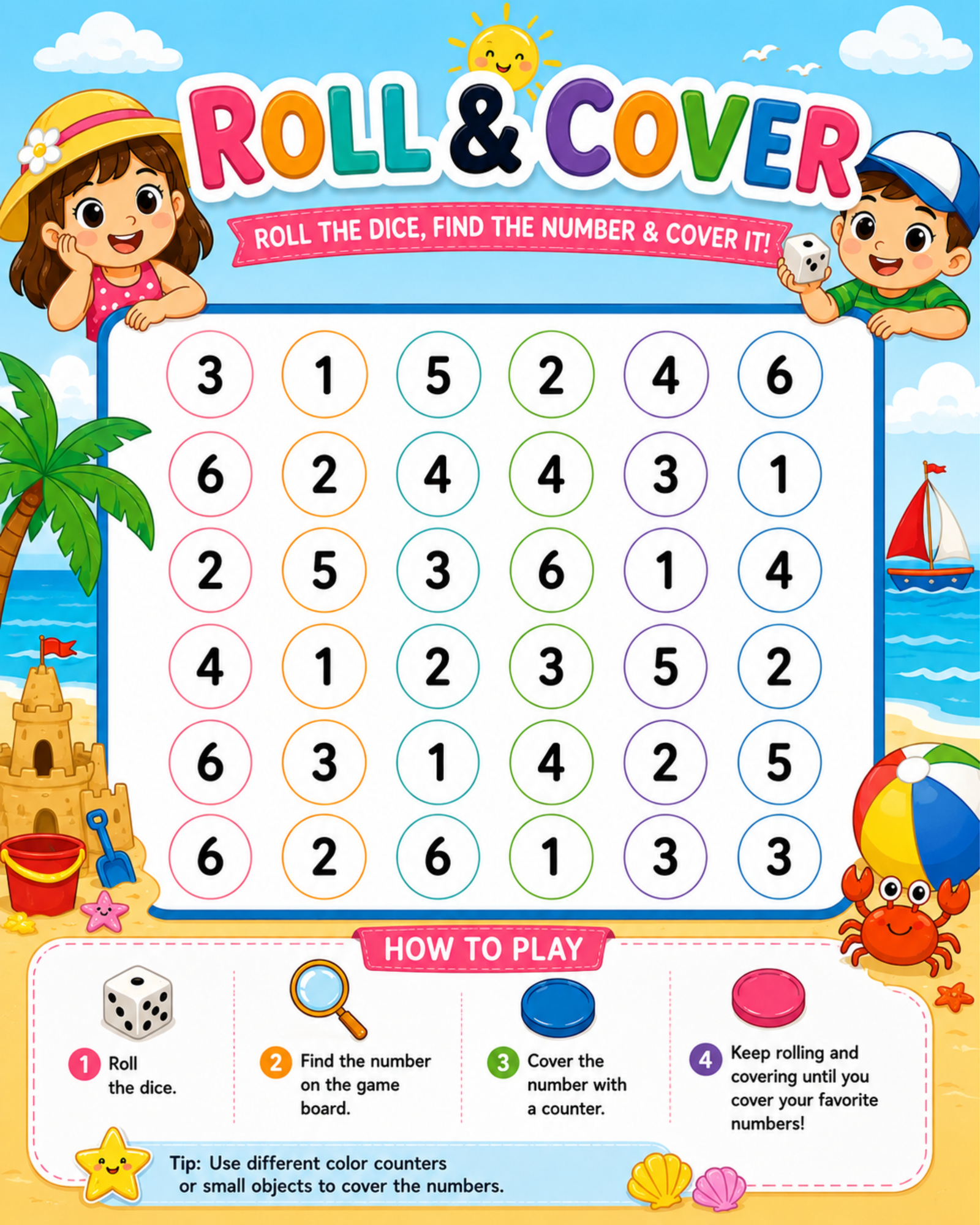 Printable Learning Games Pack for Kids | Scavenger Hunt, Spin & Read, Maze Challenge, Bingo Game & Roll and Cover Activities – page 3